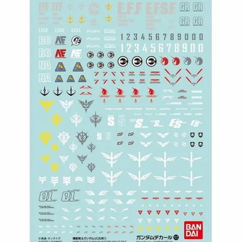 Bandai Gundam Decal GD-107 Unicorn Multi-Use 1 1/100 1/144 Water Slide Decal Set
