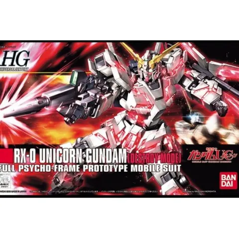 Bandai Hobby HGUC #100 RX-0 Unicorn Gundam (Destroy Mode) HG 1/144 Model Kit
