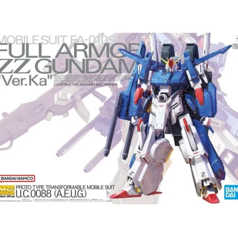Bandai Hobby ZETA Gundam Full Armor ZZ Gundam Ver.Ka MG 1/100 Model Kit