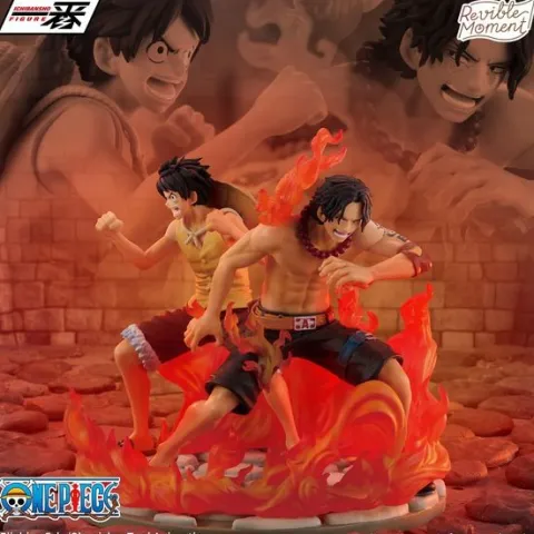Bandai One Piece Ichibansho Ace and Luffy Dramatic Memories Revible Moment Figure