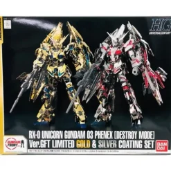 Bandai Unicorn Gundam 03 Phenex Destroy Mode Gold & Silver Coating Set GFT HG 1/144 Model Kit