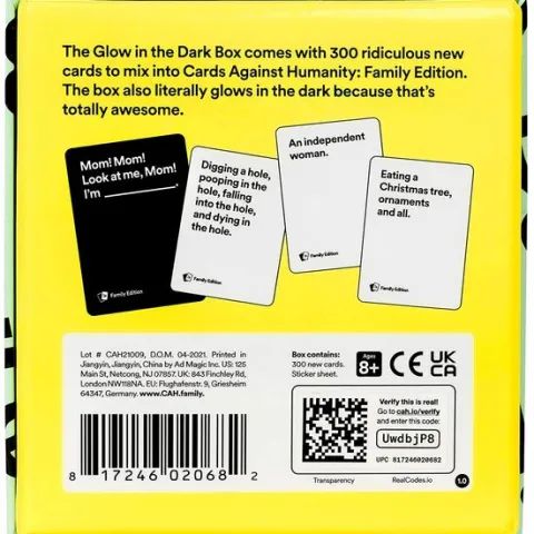 Cards Against Humanity: Family Edition Glow in The Dark Box 300-Card Expansion