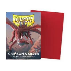 Dragon Shield Dual Matte Crimson & Silver (100ct) Protective Sleeves