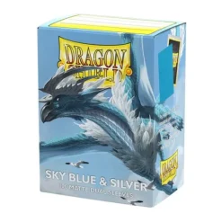 Dragon Shield Dual Matte Sky Blue & Silver (100ct) Protective TCG Sleeves