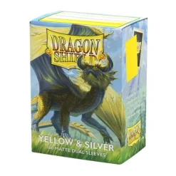 Dragon Shield Dual Matte Yellow & Silver (100ct) Protective TCG Sleeves