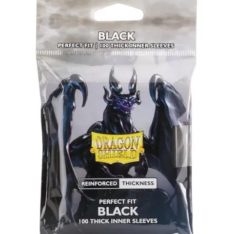 Dragon Shield Standard Perfect Fit Thick Inner Sleeves Black 100CT