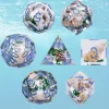 Galactic Acrylic Dice HD Sharp Edge Dice Sets - Echo of Seashell Set of 7 Dice