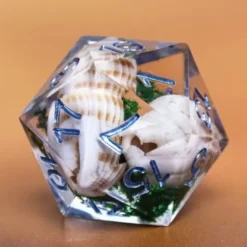 Galactic Acrylic Dice HD Sharp Edge Dice Sets - Echo of Seashell Set of 7 Dice