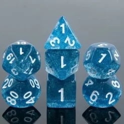Galactic Dice Acrylic HD Dice Sets - Dodger Blue Set of 7 Dice