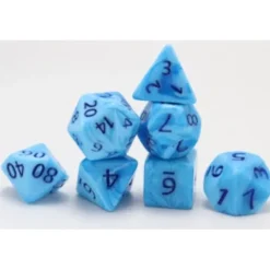 Galactic Dice Acrylic Sets - Blue Swirl Set of 7 Dice