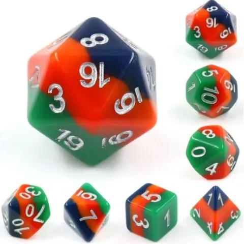 Galactic Dice Premium Dice Sets - Christmas Tree Acrylic Set of 7 Dice