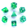 Galactic Dice Premium Dice Sets - Green Translucent Layer (Green & White) Acrylic Set of 7 Dice