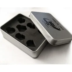Galactic Dice Premium Dice Sets - Metal Tarnished Bronze Skull Set of 7 Dice with Tin