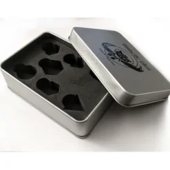 Galactic Dice Premium Dice Sets - Glow-in-the-Dark Stone Set of 7 Dice with Tin