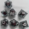 Galactic Dice Premium Dice Sets - Clear Brown Moving Eyes Sharp Resin Set of 7 Dice