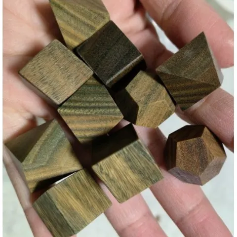 Galactic Dice Premium Dice Sets - Chestnut Wood Set of 7 Dice with Tin