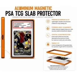 Galactic Toys Aluminum Magnetic TCG PSA Slab Protector - Orange