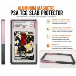 Galactic Toys Aluminum Magnetic TCG PSA Slab Protector - Pink / Black