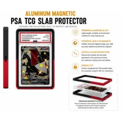 Galactic Toys Aluminum Magnetic TCG PSA Slab Protector - Red / Black