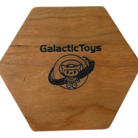 Galactic Toys Hexagonal Wooden Dice Tray - Cherry Wood