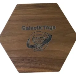 Galactic Toys Hexagonal Wooden Dice Tray - Black Walnut