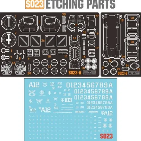 Madworks AW9 S23 Photo-Etching Detail Parts for HGUC MS-06S ZAKU II