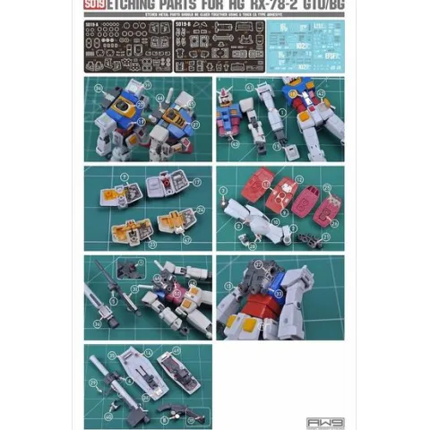 Madworks AW9 S19 Photo-Etch Metal Parts for RX-78-02 GTO/Beyond Global HG 1/144 Model Kit