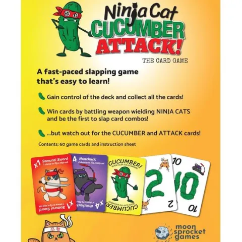 Moonsprocket Games Ninja Cat Cucumber Attack! Card Game