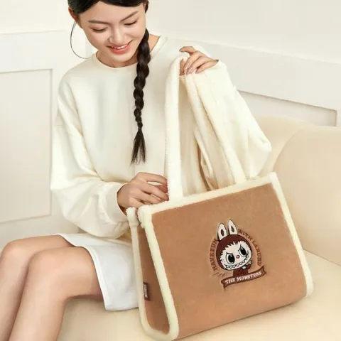 POP MART Labubu Classic Bag Series LABUBU Plush Tote Bag Brown AUTHENTIC
