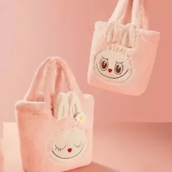 POP MART POP LAND MOKOKO Reversible Pink Sweetheart Series Plush Tote Bag Purse