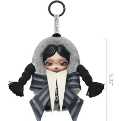 POP MART SKULLPANDA x Wednesday Nevermore Academy Plush Doll Pendant AUTHENTIC