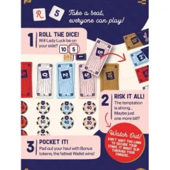 Randolph Rollie Dice and Card Game Roll for Cash or Crash Family Game