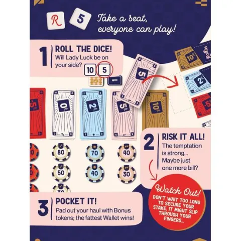 Randolph Rollie Dice and Card Game Roll for Cash or Crash Family Game