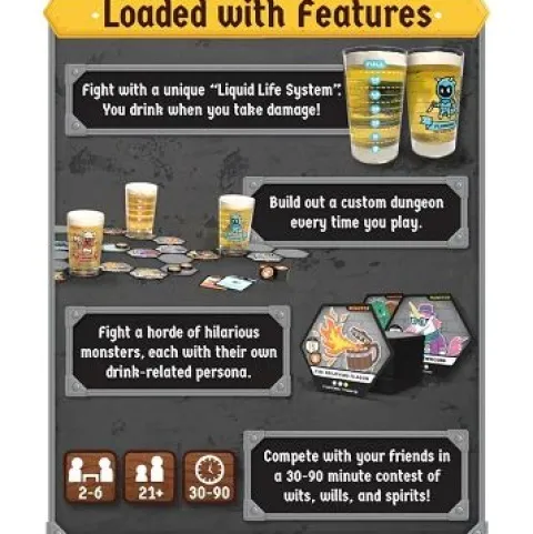 Rollacrit: Heroes of Barcadia Board Game: A Dungeon Exploration Drinking Game