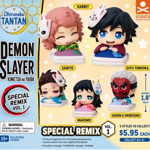 Stasto Demon Slayer Sleeping Time Mascot Remix Gacha Capsule Figure - 1 Random